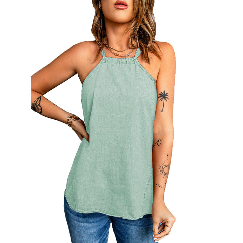 Womens Casual Strap Halter Vest