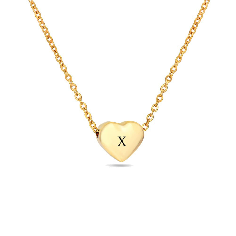 Stainless Steel Laser-Engraved Heart Pendant Necklace