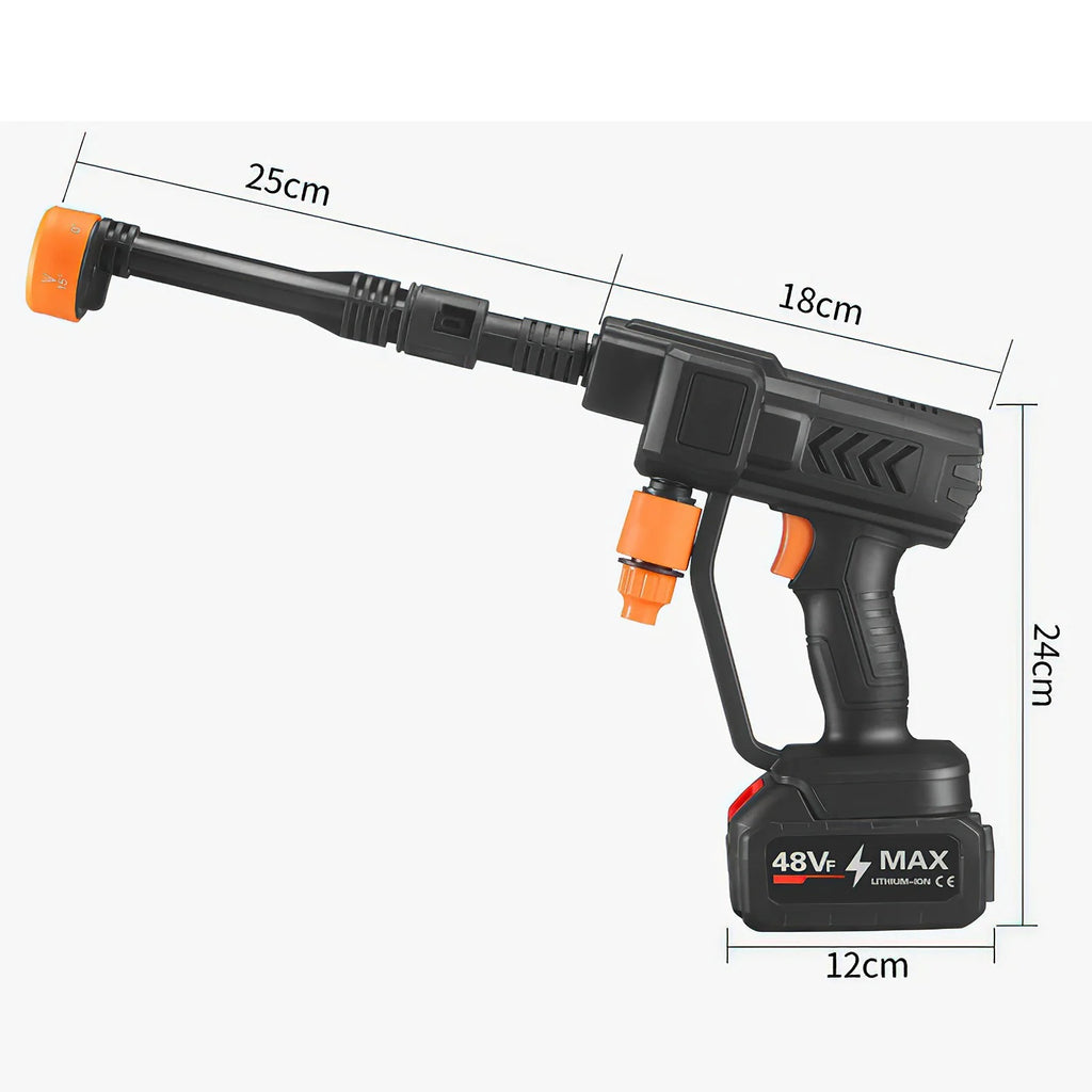 48V Water Gun Spray Cleaner Car Washer  6 In 1 Nozzle, Handheld High Pressure Washer For Car Floor Garden Cleaning And Watering