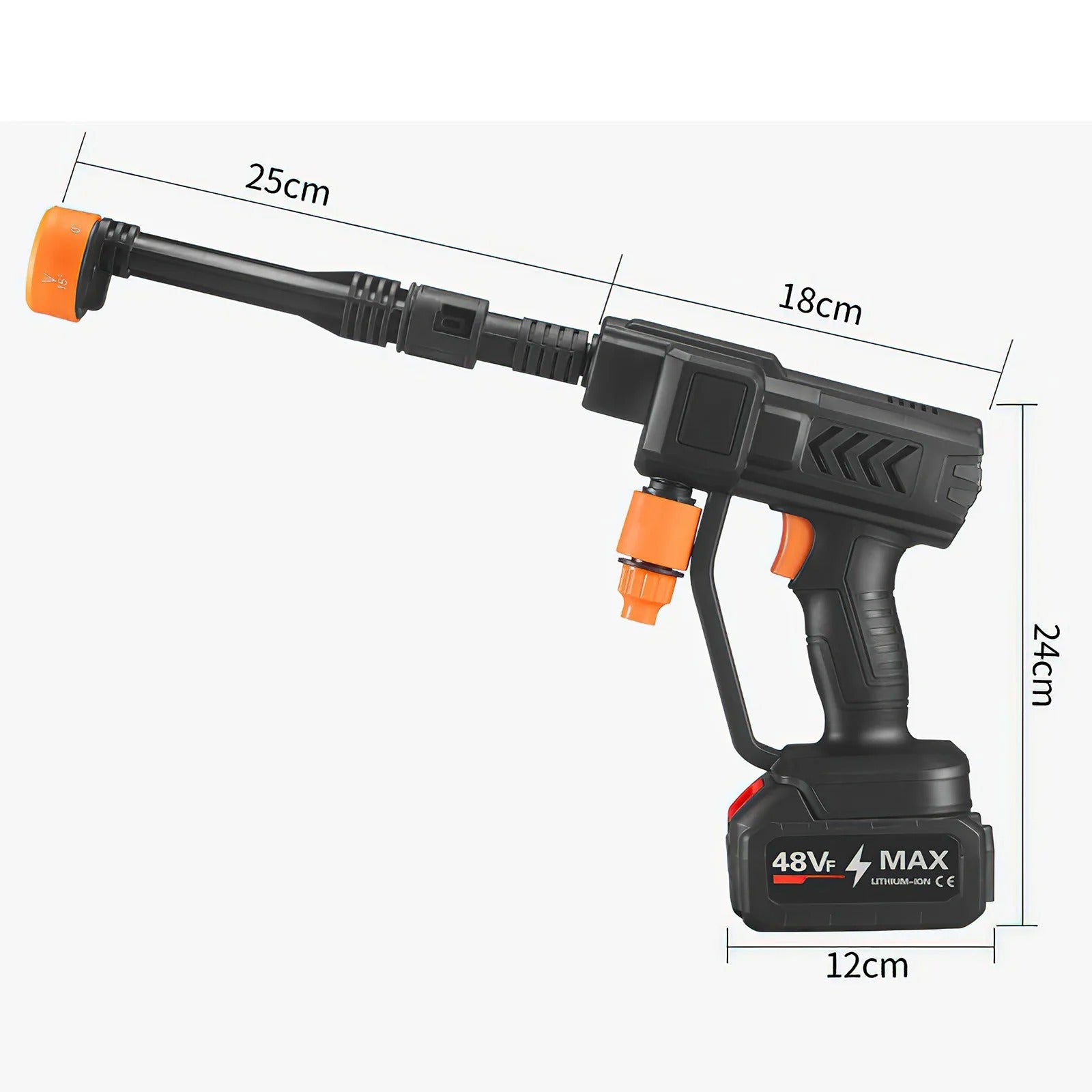 48V Water Gun Spray Cleaner Car Washer  6 In 1 Nozzle, Handheld High Pressure Washer For Car Floor Garden Cleaning And Watering