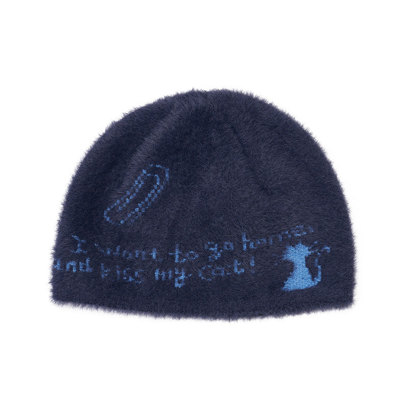 Knitted Cold Hat Original Versatile Knitted Hat Niche Face Small Ear Protection New Knitted Hat Autumn-Winter