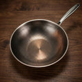 Titanium Hammeredfinish Noncoated Frying PanMade Of 304 Stainless Steel