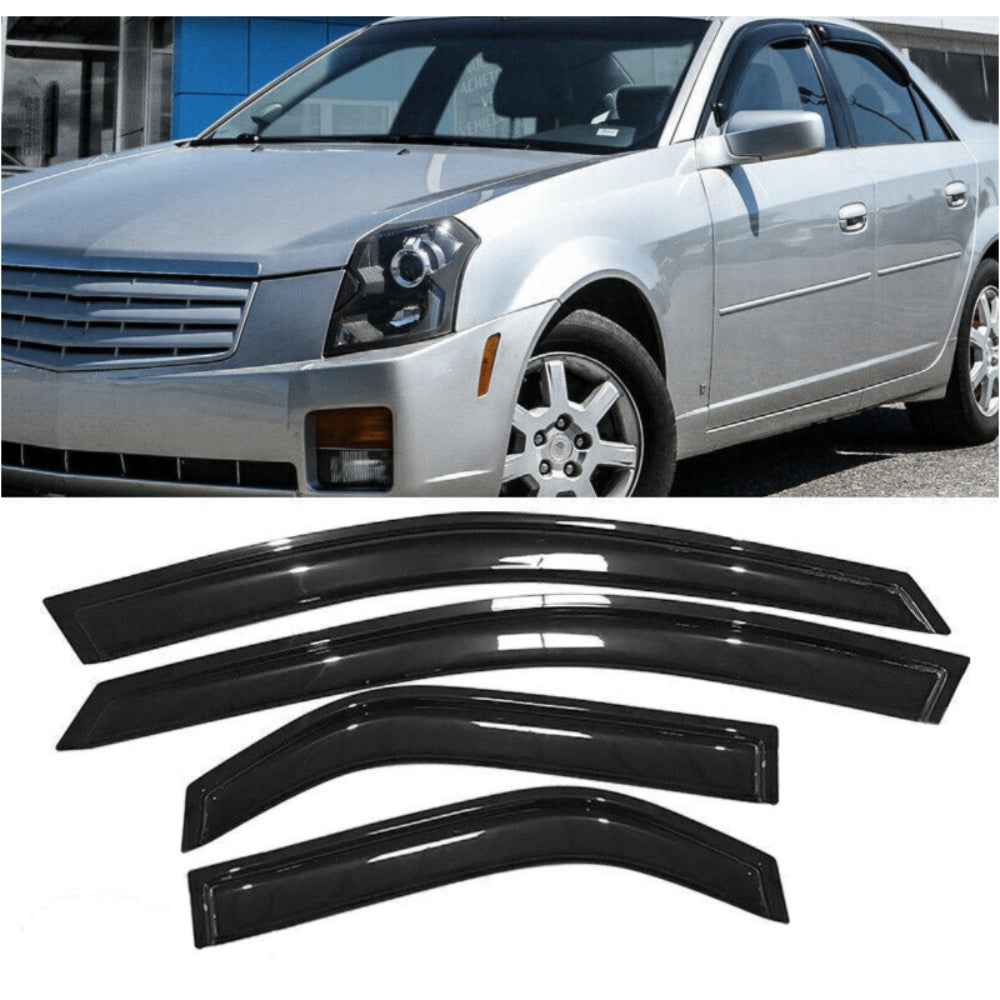 For 03-07 Cadillac CTS Sedan Window Visor Vent Sun Rain Deflector Guard 4PCS Set