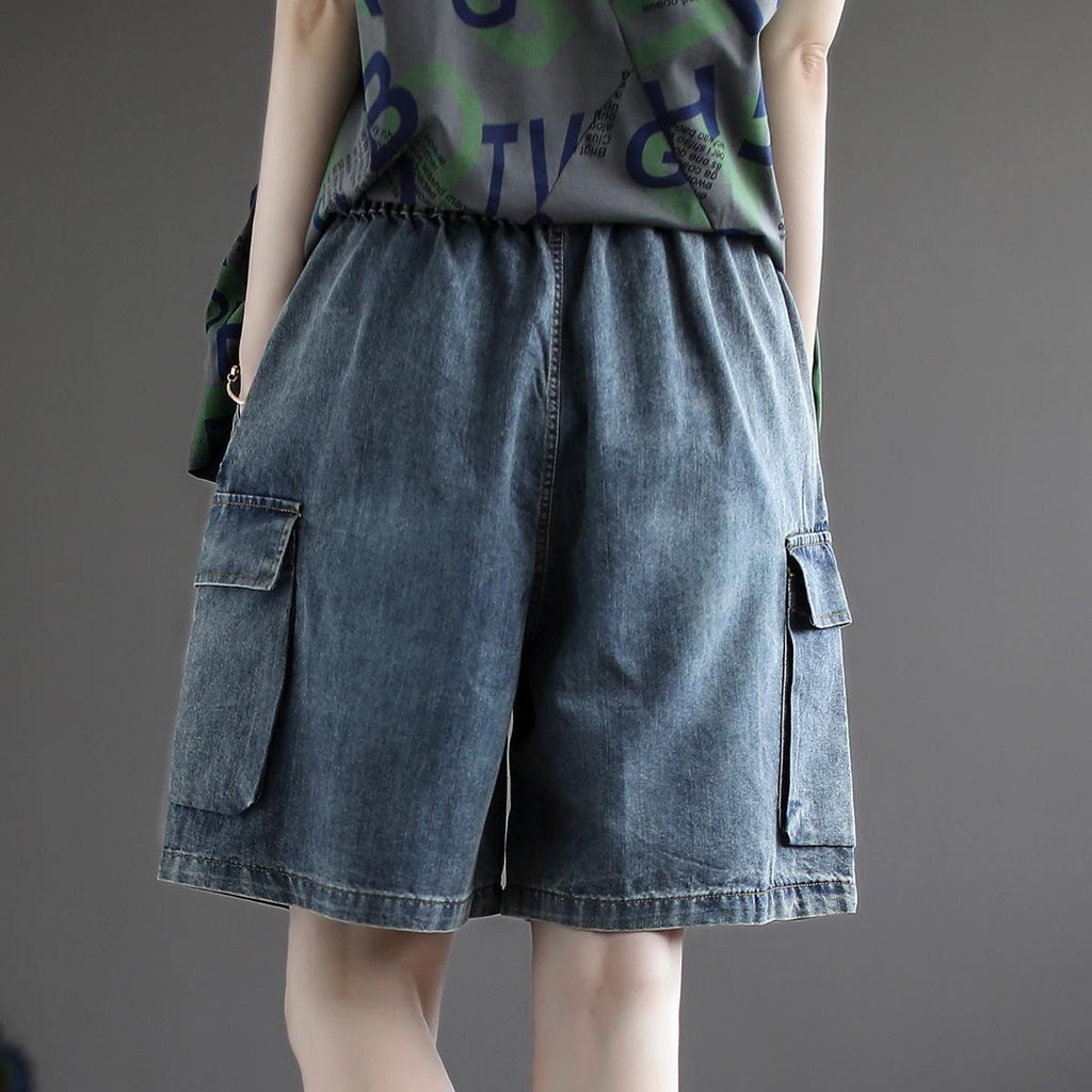 SpringSummer Plus-Size Denim Shorts For Curvy Women