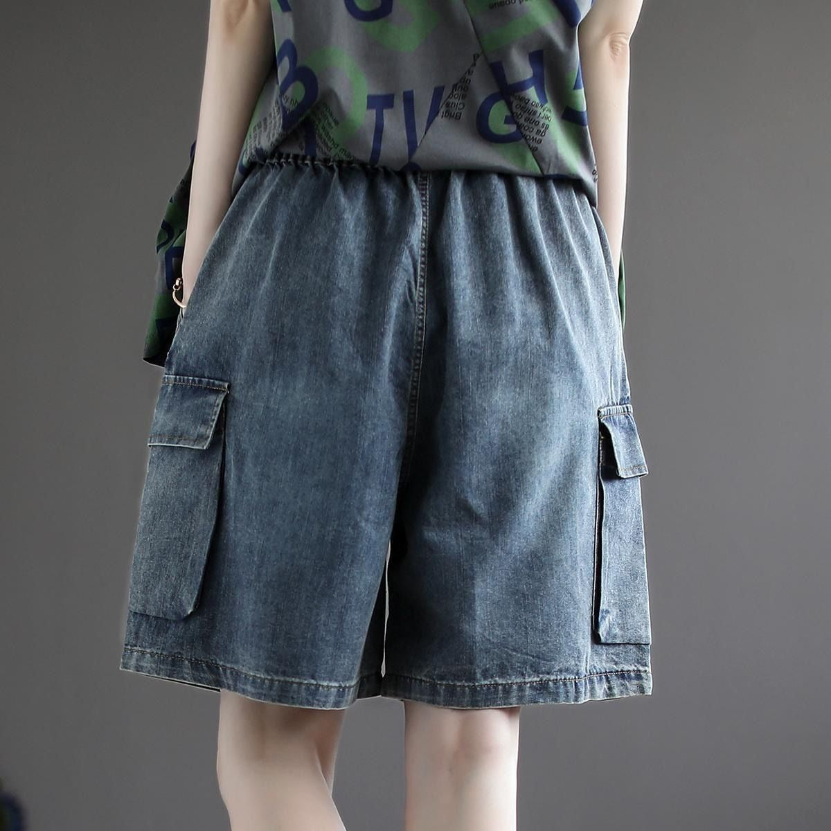 SpringSummer Plus-Size Denim Shorts For Curvy Women