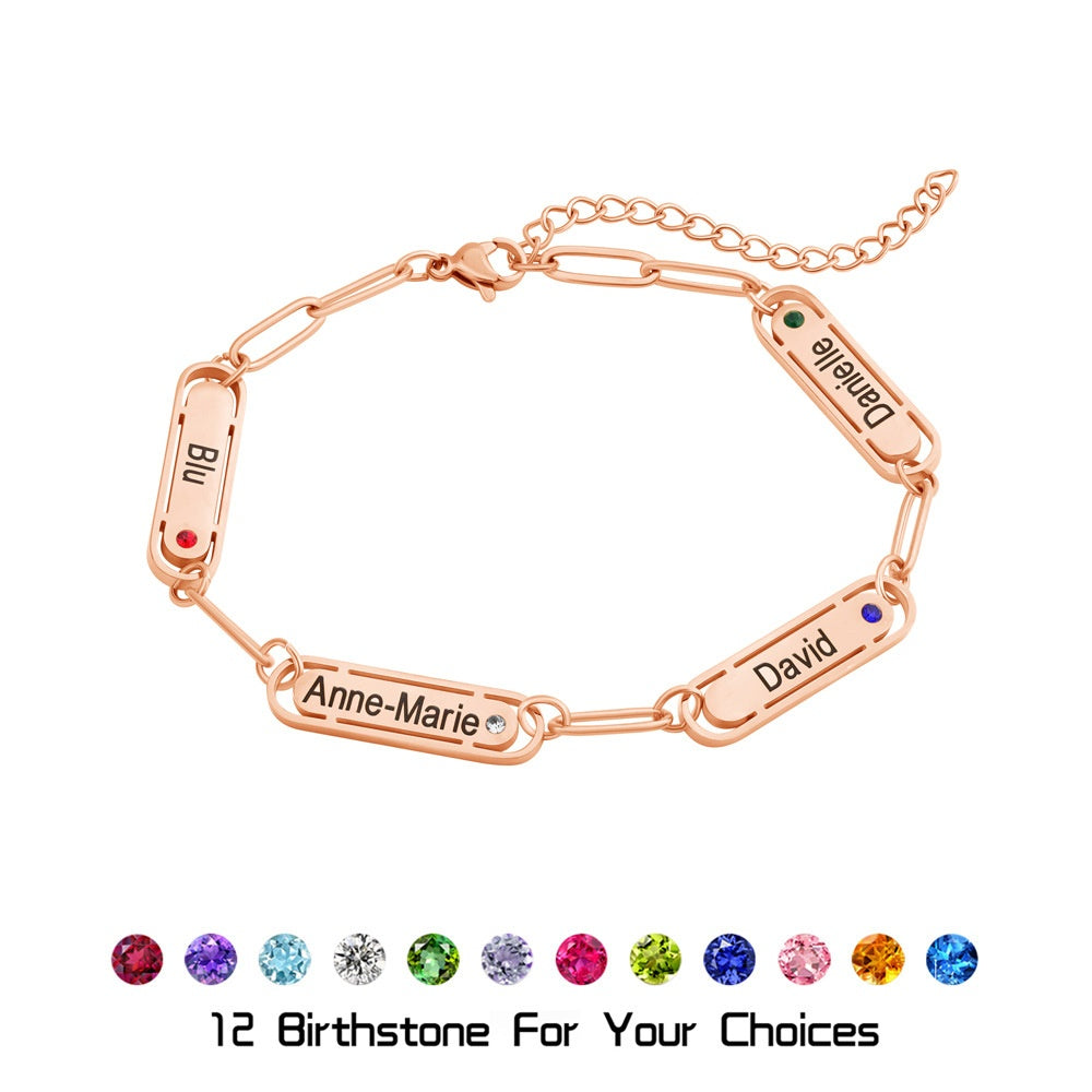 Cross-border Stainless Steel Oval Diamond Inlaid Engraved Bracelet
