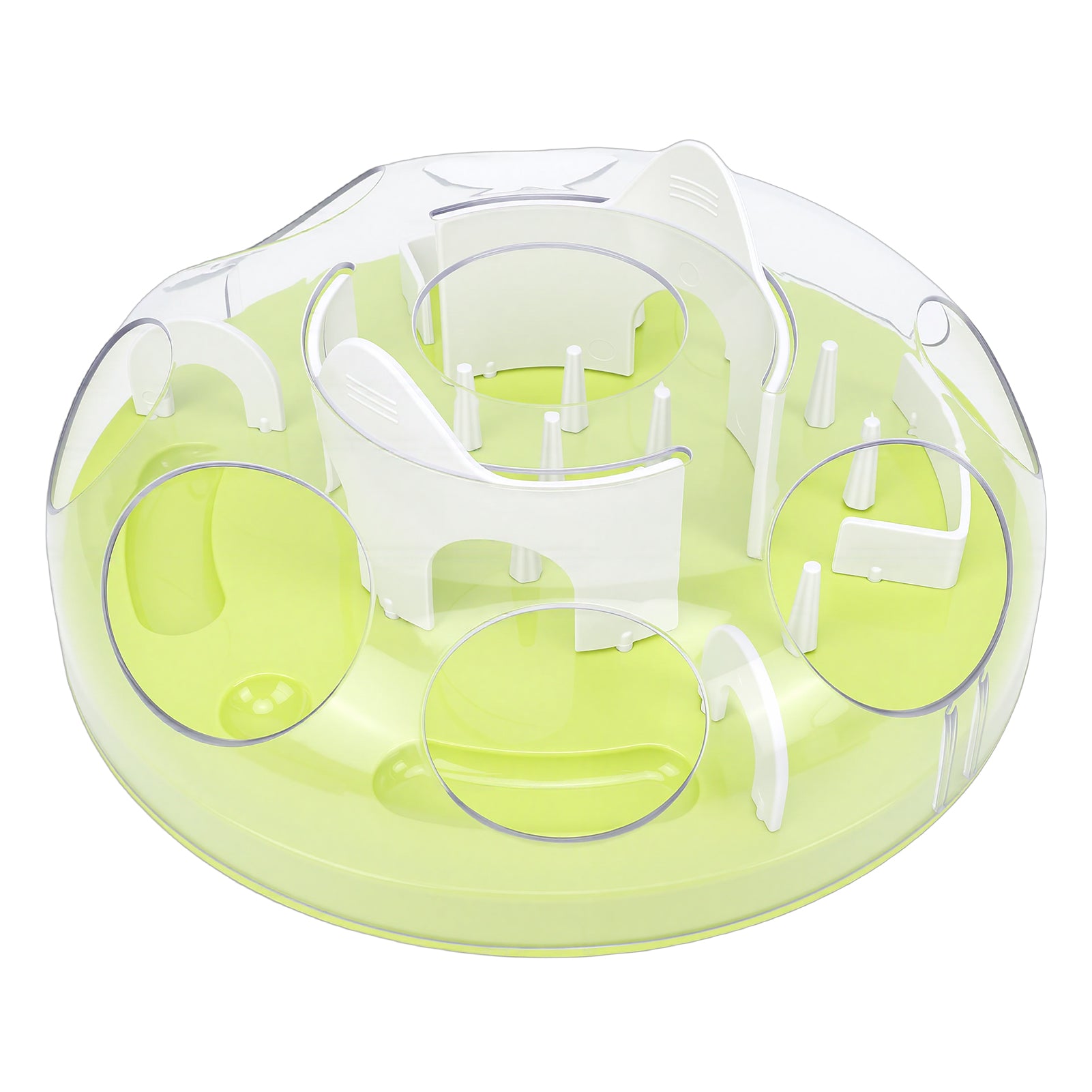 Interactive Cat Puzzle Feeder Funny Cat Puzzle Food Dispenser Enrichment Toy For Pets Play And Exercise Green