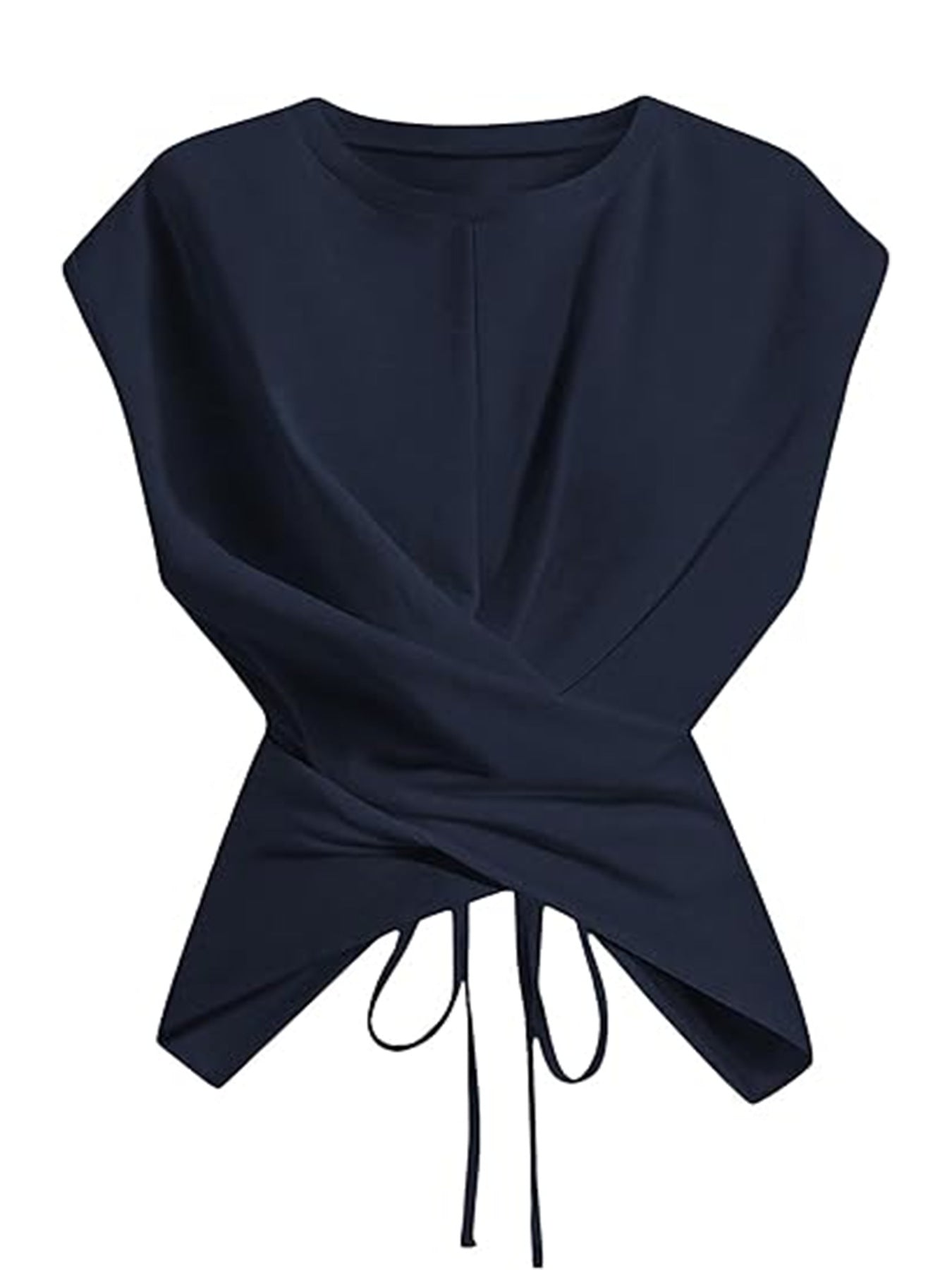 Versatile Cropped Top With A Crossover Tie At The Hem