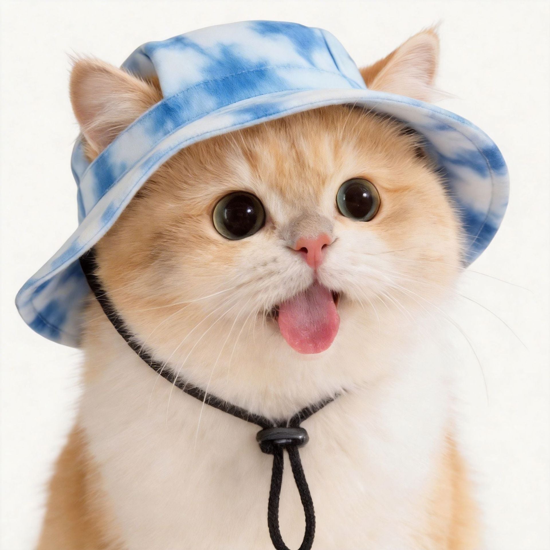 Dog Bucket Hat With Ear Holes Adjustment Summer Beach Visor Sunscreen Cap Suitable For Dog And Cat