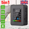 5 In1 Portable CO2 Meter Air Quality Monitor TVOC HCHO Carbon Dioxide Detector