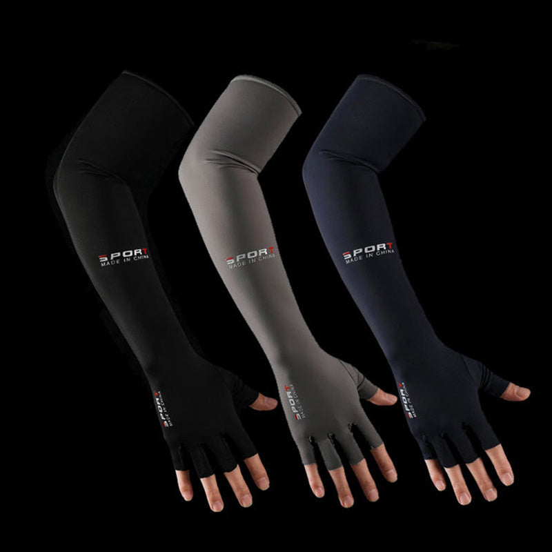 Icy Anti-ultraviolet Ice Silk Driving And Riding Sunscreen Gloves