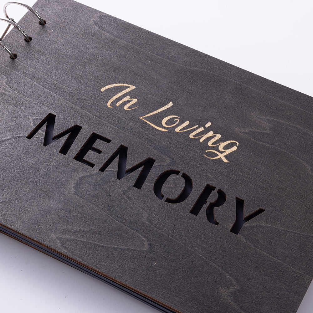 3 Styles Hollow Cutout Wooden Funeral Guest Book In Loving Memory Spiral Binding Memorial Sign In Book Remembrance Keepsake For Celebration Of Life Service