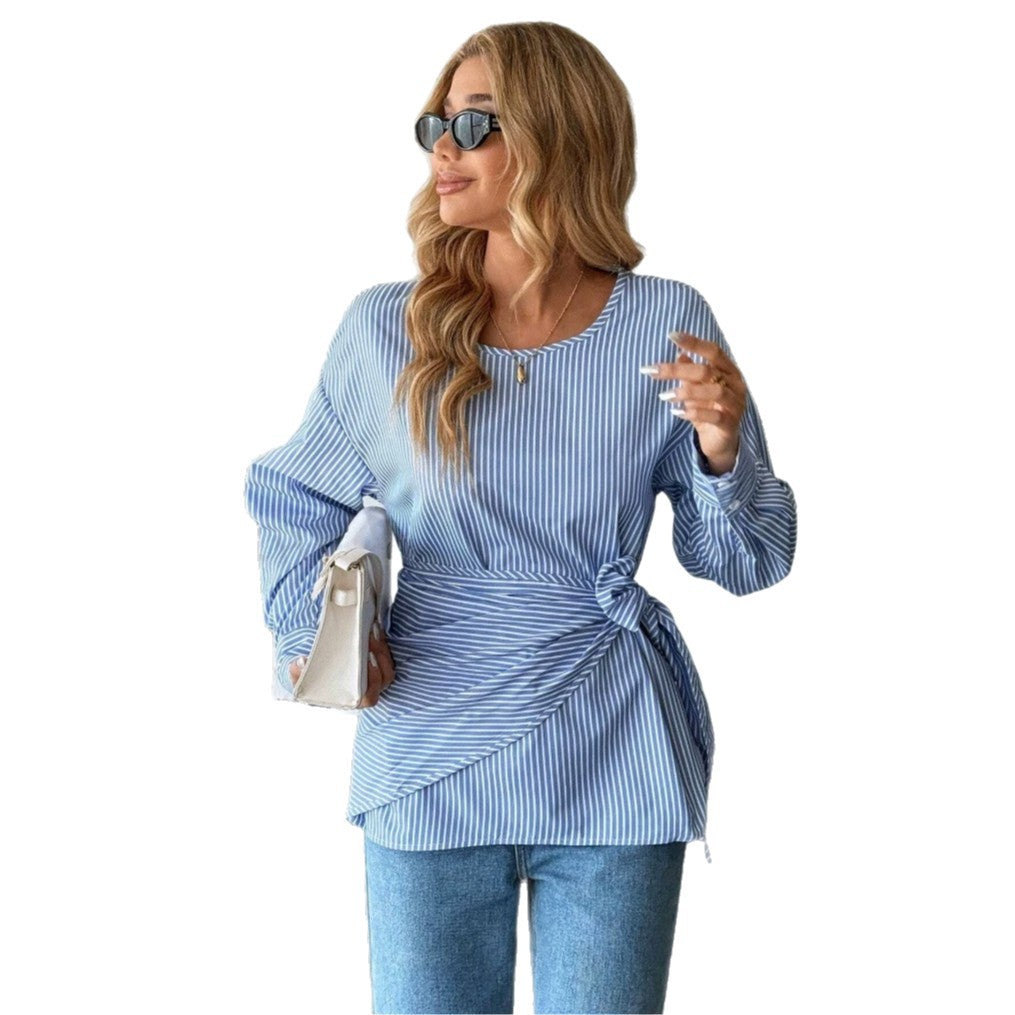Cinched-waist Lace-up Short-length Long-sleeve