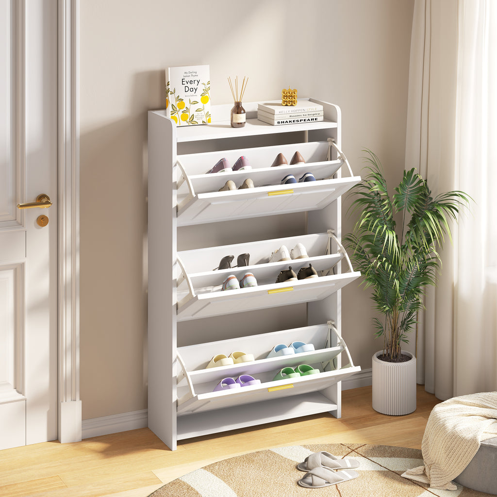 70x24x120cm Shoe Cabinet Shoe Rack, With 6 Compartments, Cabinets Shoe Cabinets Shoe Tall Cabinets,Can Be Placed In Hallways, Doors, Living Rooms And Offices,MDF Chipboard, White