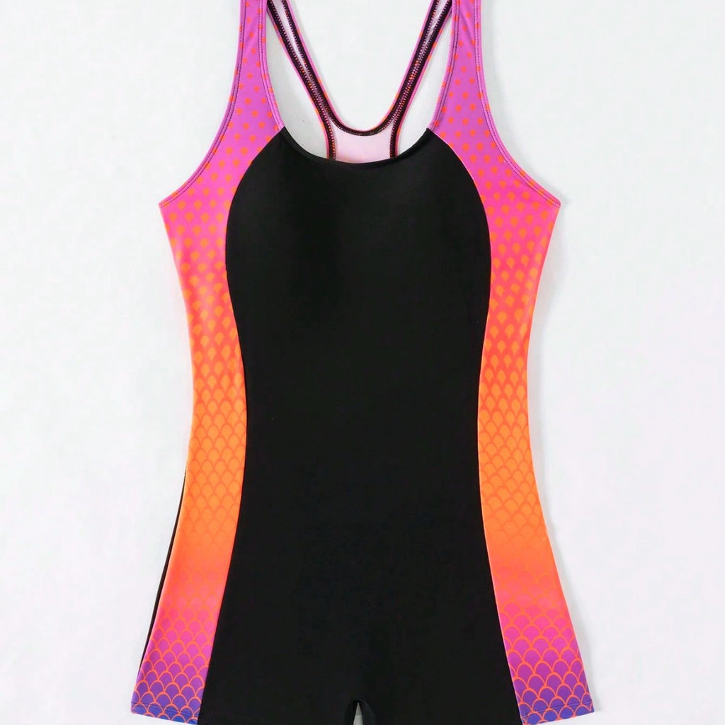 New Colorful Sports One-piece Swimsuit