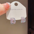 Fashionable And Versatile Colorful Geometric Stud Earrings