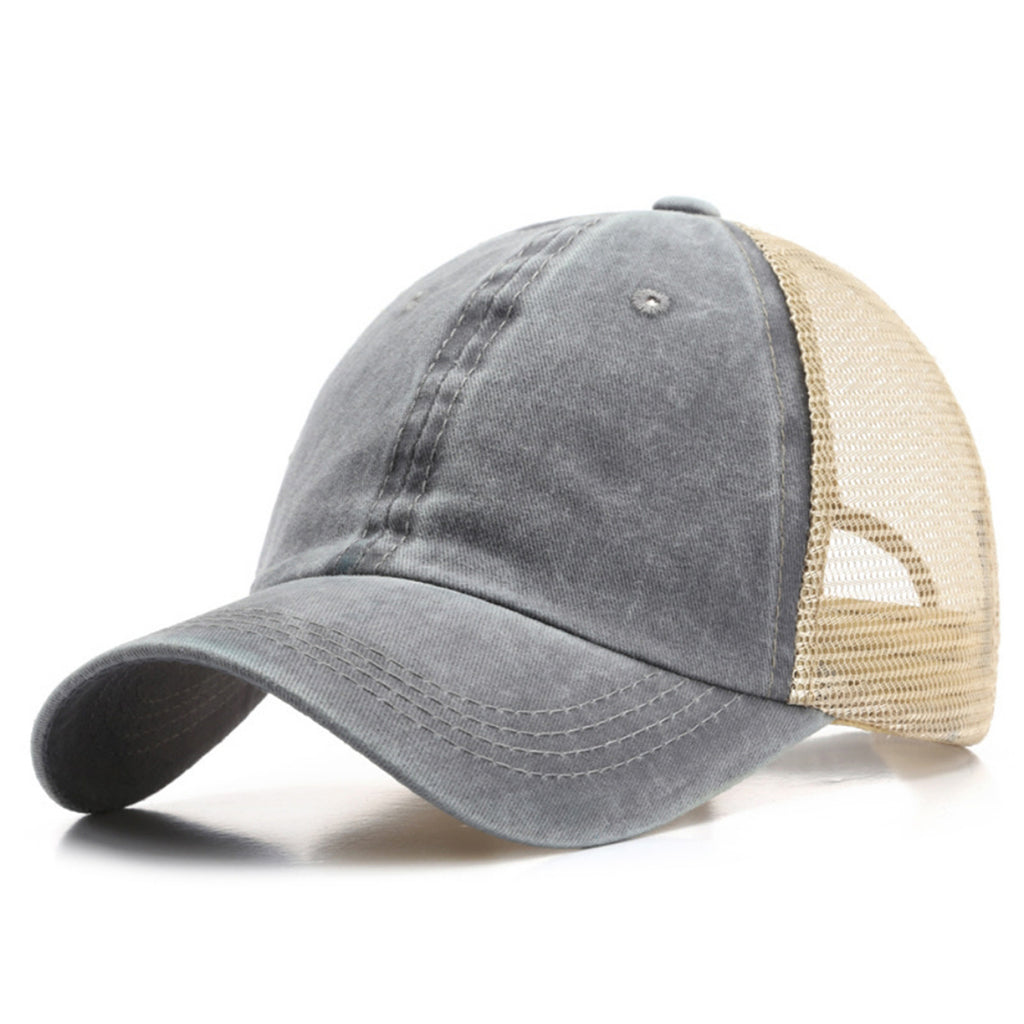 Color-matched Adjustable Patchwork Mesh Fabric, Lightweight And Breathable, Washable And Distressed, Simple And Fashionable Baseball Cap, Suitable For Daily Exercise And Outings.