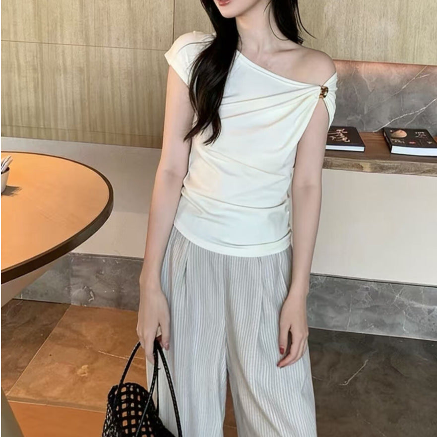 Slim-fit Cropped Top New Short-sleeve Style