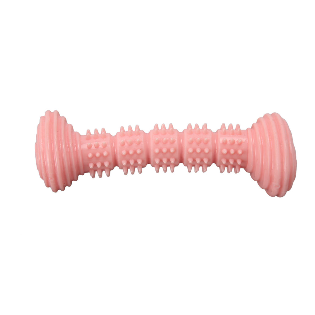 Dog Rubber Chew Toys Cute Bone Shape Teeth Cleaning And Grinding Soft Puppy Teething Chew Toys For Small Medium Dogs Pink