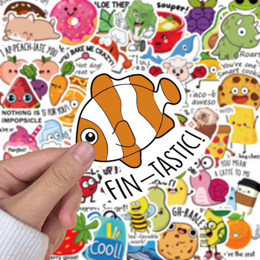 50 Pieces Children's Cute DIY Luggage Refrigerator PVC Waterproof Stickers