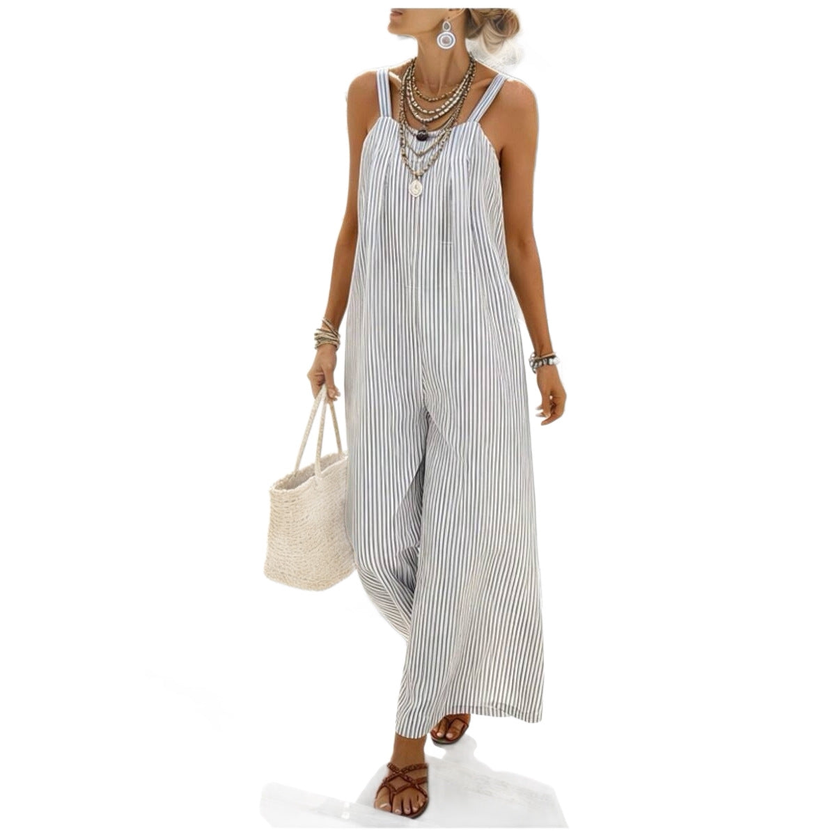 New Striped Strap Sleeveless Dress For Women