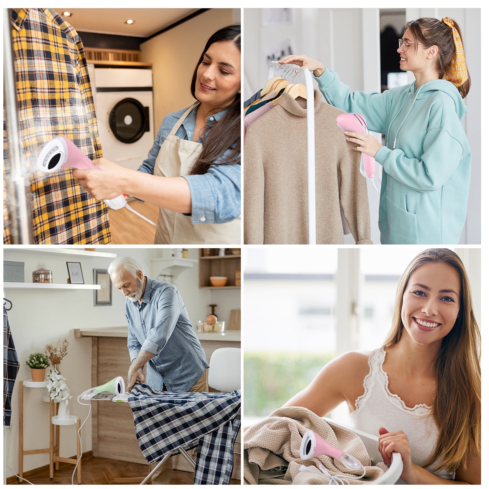 Steamer For Clothes 1100W Powerful 20s Fast Heat-up Handheld Garment Steamer 150ml Detachable Water Tank Portable Wrinkle Remover Steam Iron Works On All Fabrics For Travel Home