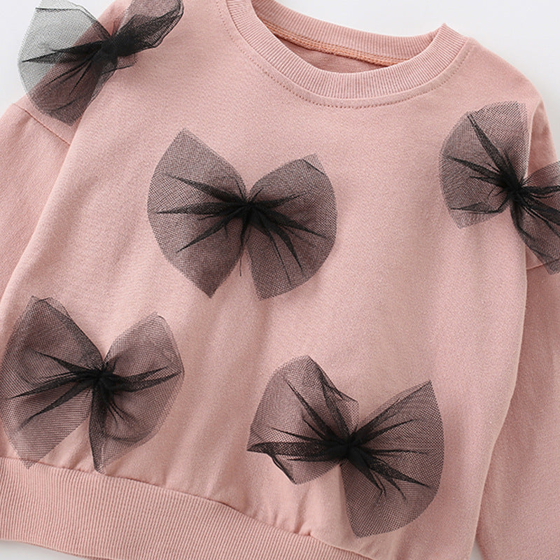 Girls Round-neck Long-sleeve Casual Pullover