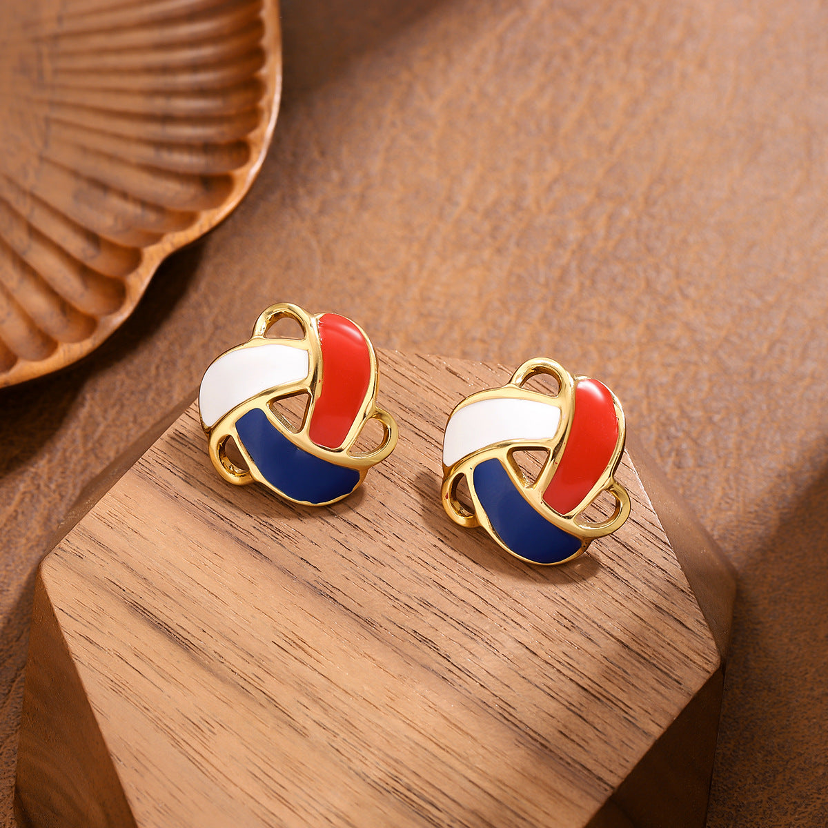 Vintage Enamel Drip Oil Triangle Geometric Earrings, Fashion Hollow Rotatable Floral Stud Earrings Women Jewelry