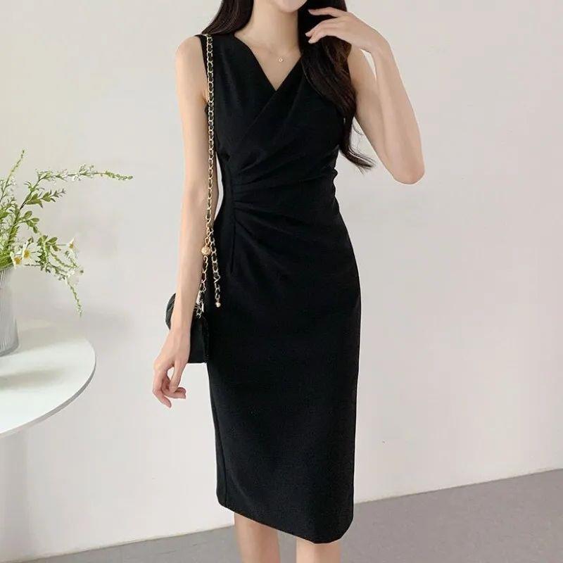 Womens French-style Sheath Vest Dress