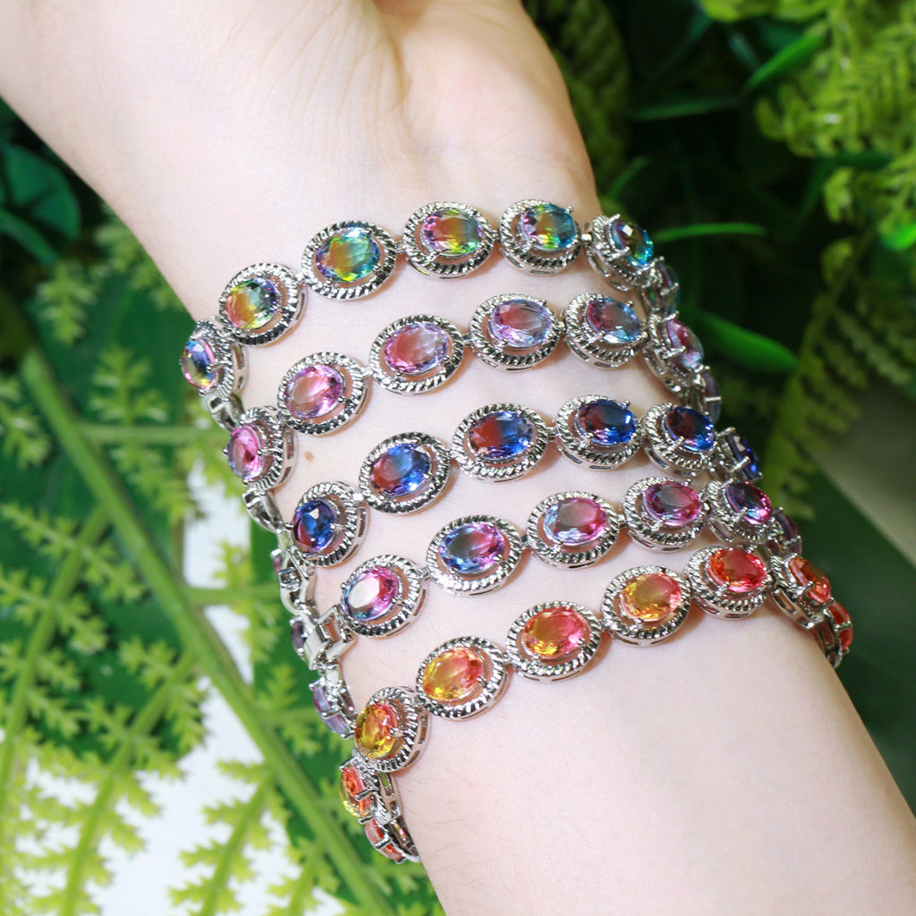 Colorful Gradient Crystal Glass Bracelet