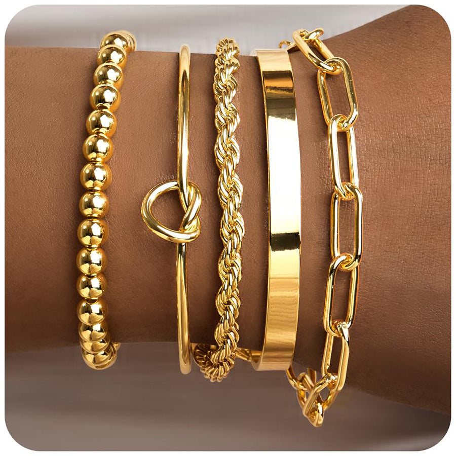 Womens Fashionable Cuban-Chain Adjustable Bracelet