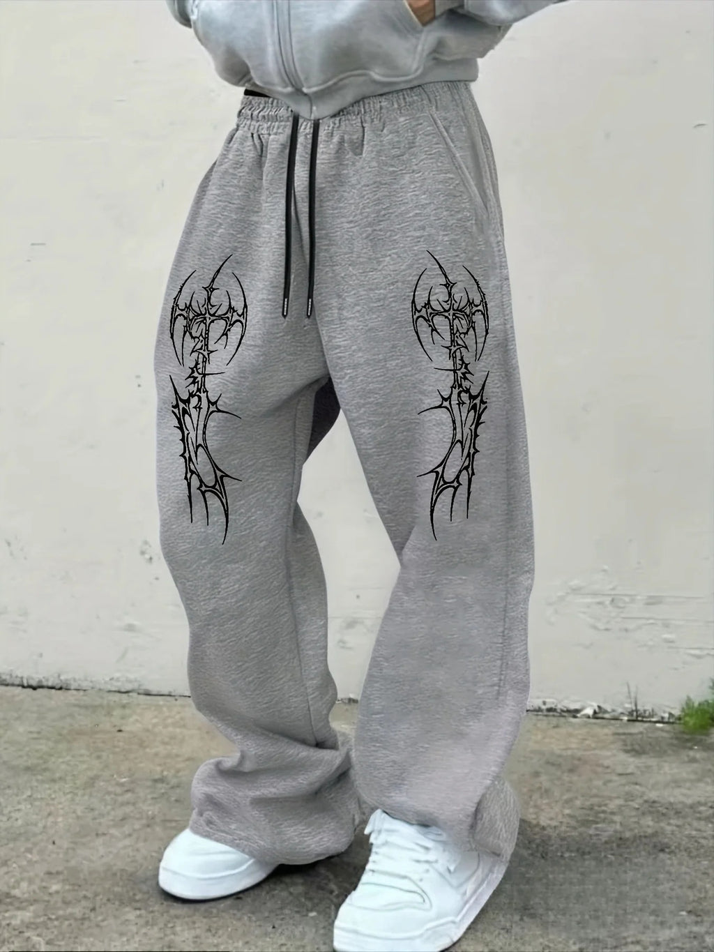 Loose-fit Pants With Dark Gothic Prints Unisex