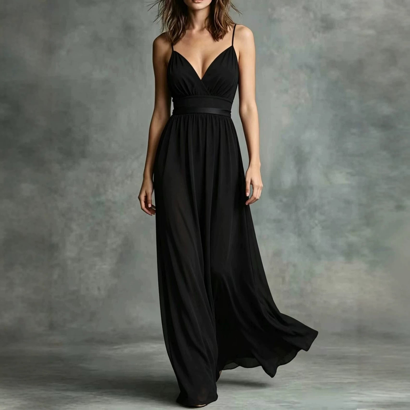 Womens Elegant Strapless Waist-cinching Dress