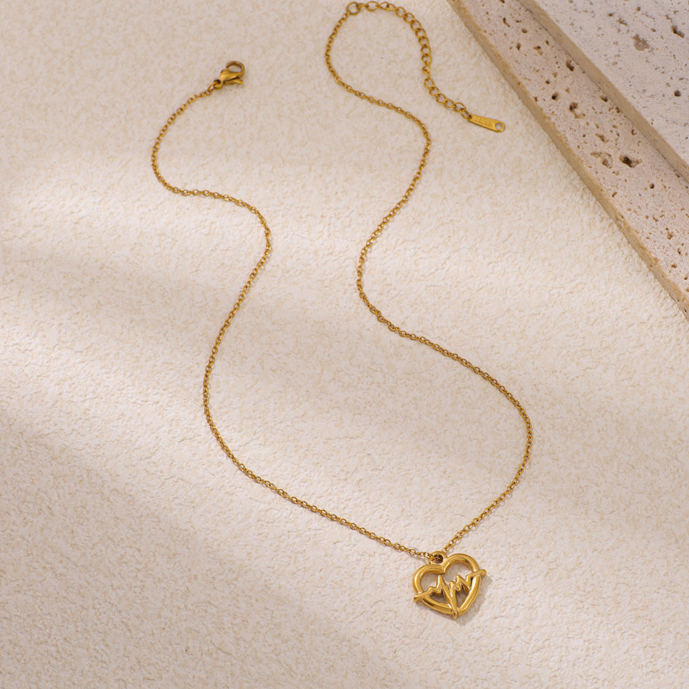 Stainless Steel Heart-shaped Pendant Necklace