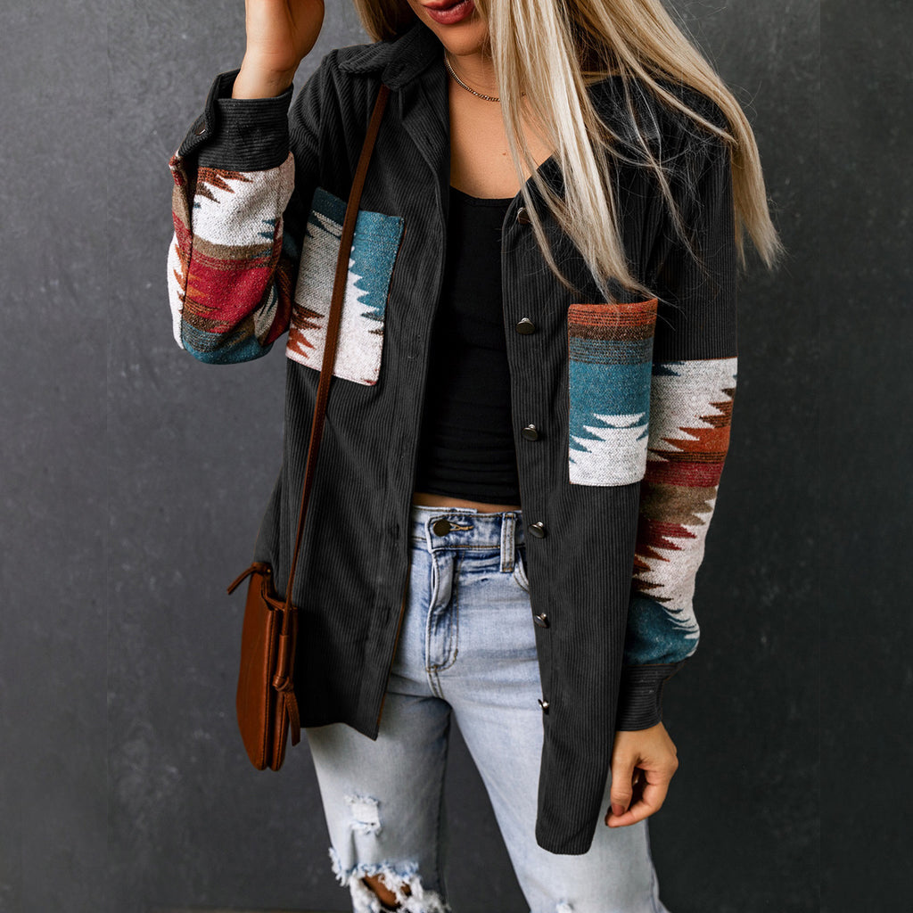 Women's Corduroy Casual Cardigan Coat