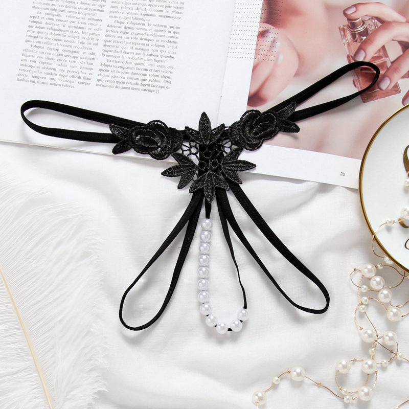Women's Hollow Embroidered Pearl Underwear