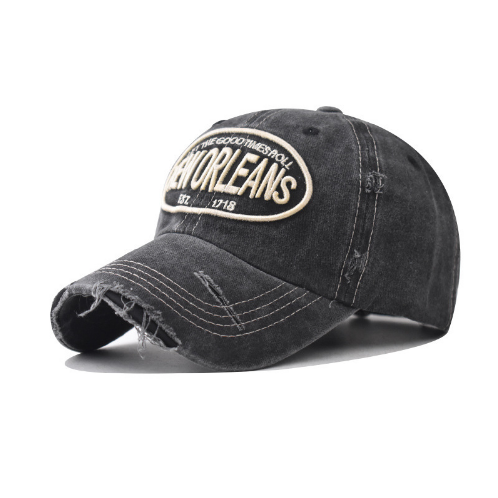 Men's And Women's Stretchy Frayed-edge Embroidered Letter Style Trendy Baseball Cap Suitable For Outdoor Travel, Daily Shopping Outfits.
