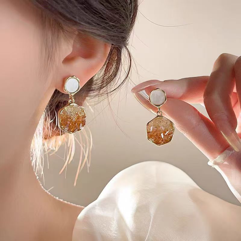 2026 New Bestselling Crystal Drop Earrings For Women, Niche Designer High-End Light Luxury Elegant Stud & Clip On Ear Jewelry