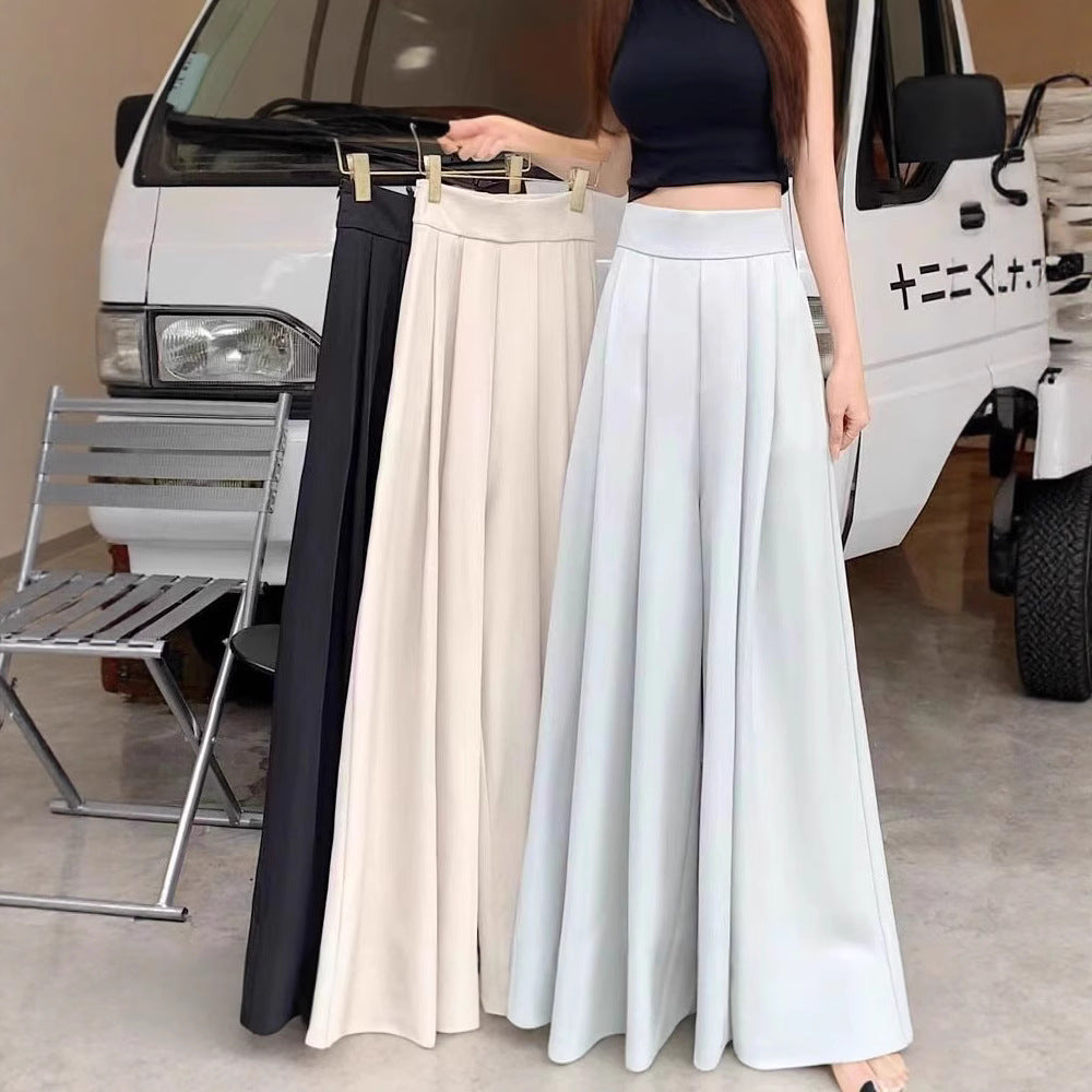 Summer Thin High-end Floor-length Pantsversatile Wide-leg Trousers