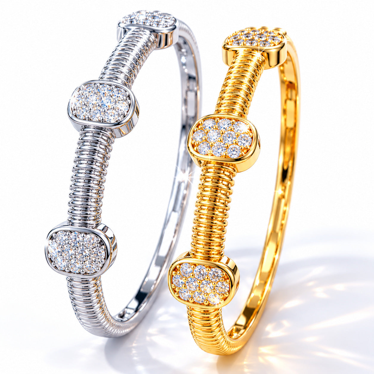 Light-luxury All-diamond Spring-link Bracelet
