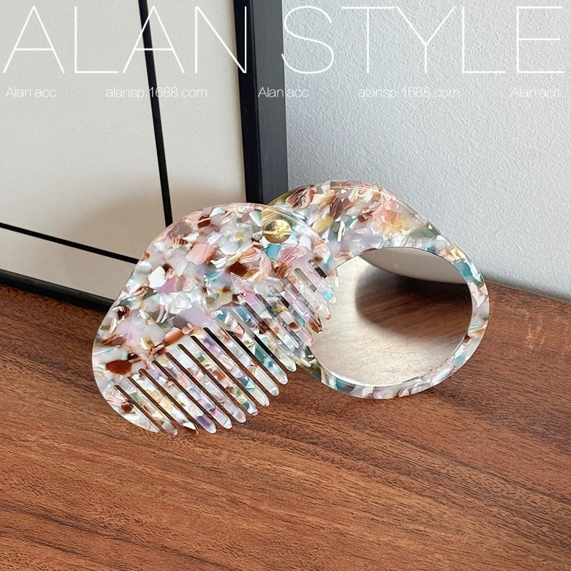 All-match Korean-style Acetate Mirrored Comb For Fall And Winter Multi-functional Mirror-comb