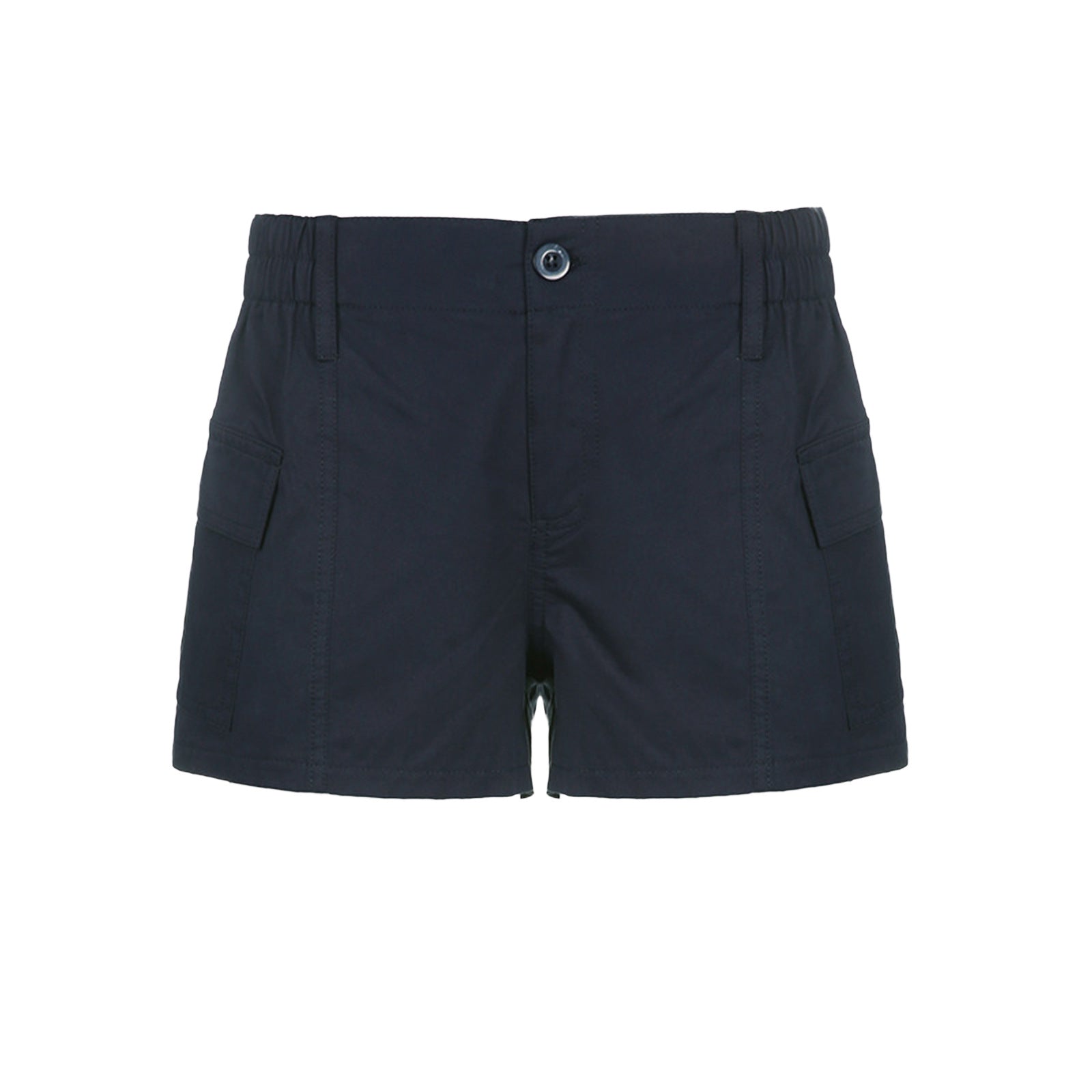 Womens Versatile Fashionable Solid-color Utility Denim Shorts