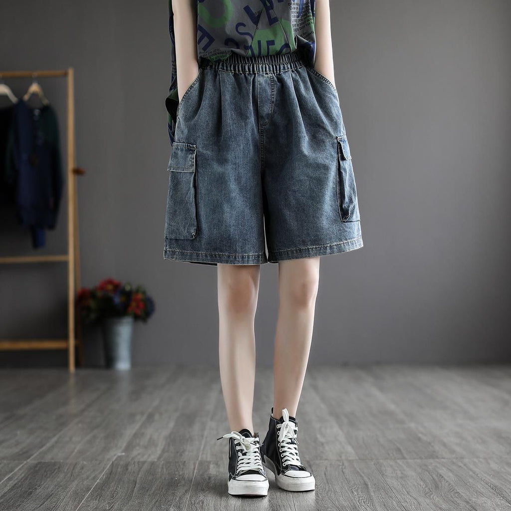 SpringSummer Plus-Size Denim Shorts For Curvy Women
