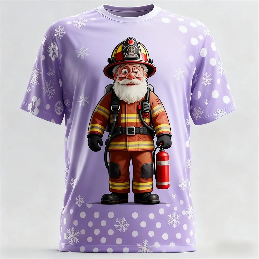 3D-printed Summer Short-sleeve T-shirt For Christmas Eve And Christmas