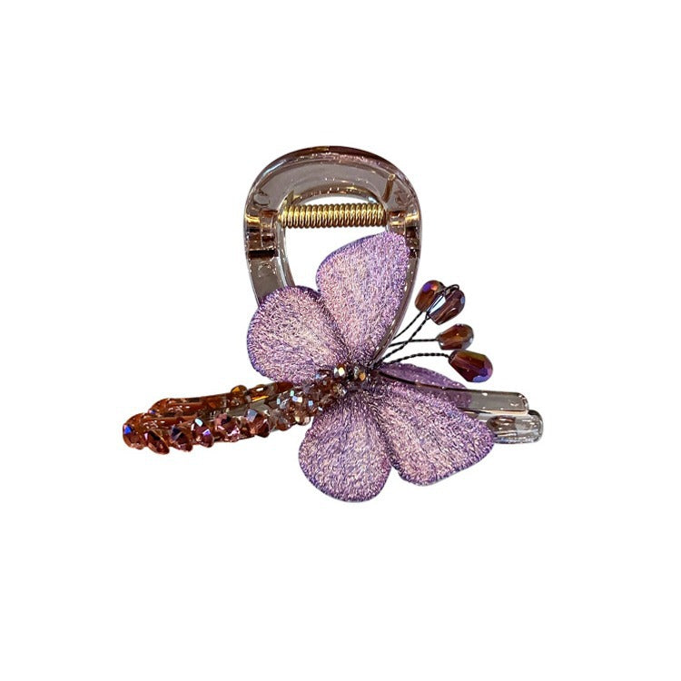 Retro-style Embroidered Butterfly Hair Clip