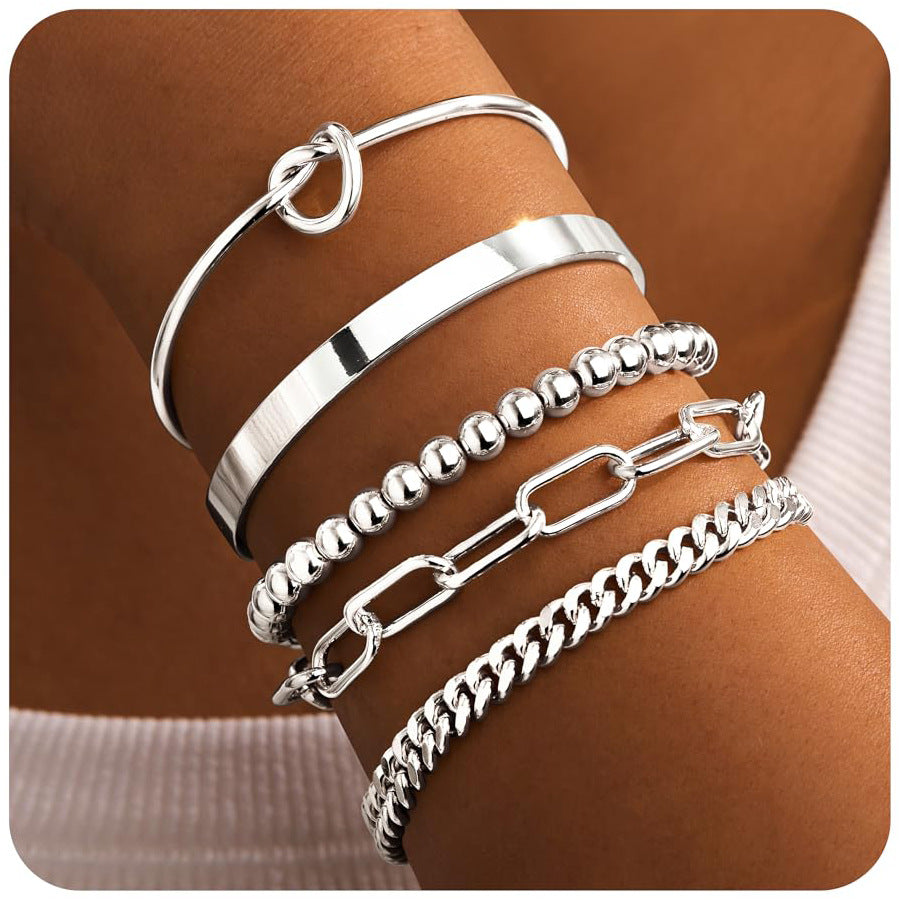 Womens Fashionable Cuban-Chain Adjustable Bracelet