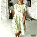 Women's Loose Casual Crew-Neck Printed Dress