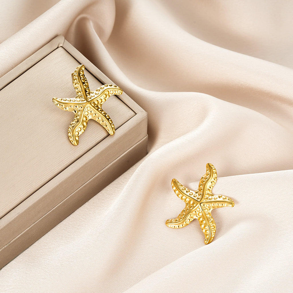 INS Fashion Stainless Steel Petal Earrings, 18K Gold Rotatable Leaf All-Match Titanium Steel Studs, Light Luxury High-End Jewelry For Women