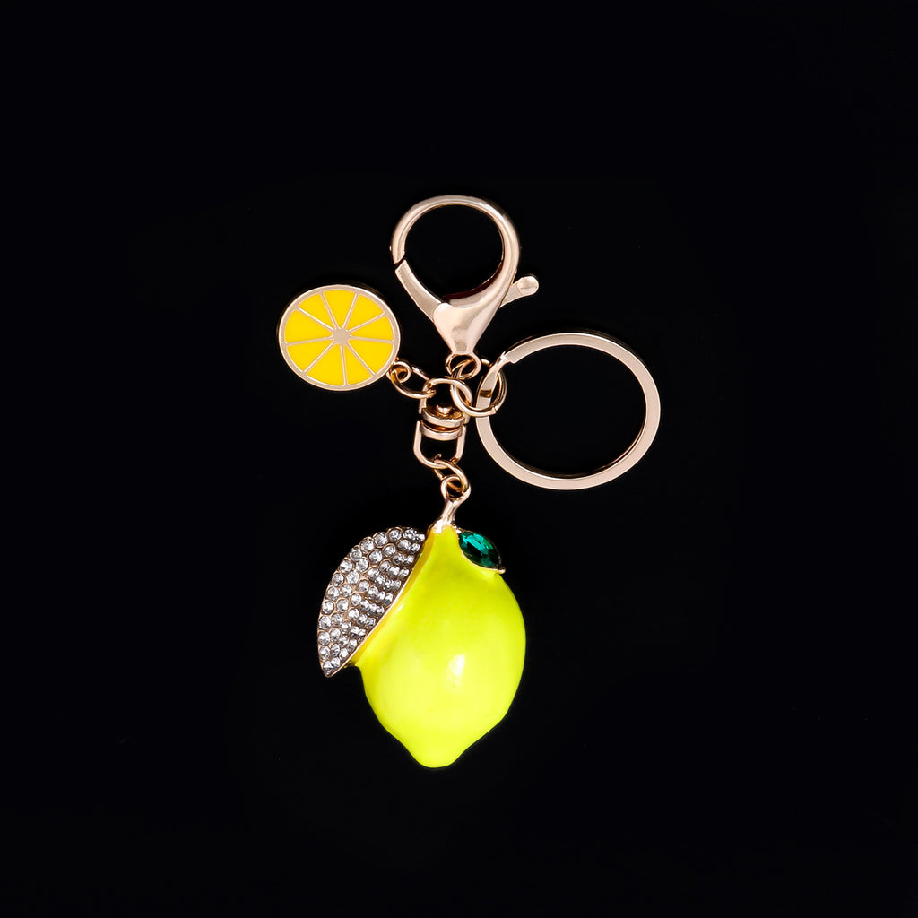 Creative Cute Alloy Fruit Lemon Keychain