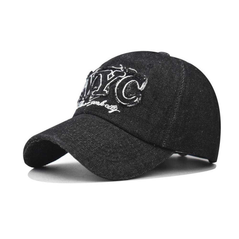 Men And Women Can Both Wear This Distressed NYC Patchwork Letter Embroidery Fashion Retro Style Baseball Cap For Outdoor Outings. It Is Versatile And Suitable For Various Occasions.